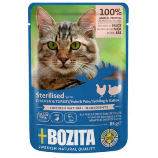 BOZITA STERILISED MOKRA KARMA DLA KOTA Z KURCZAK INDYK SASZETKA W SOS 85G