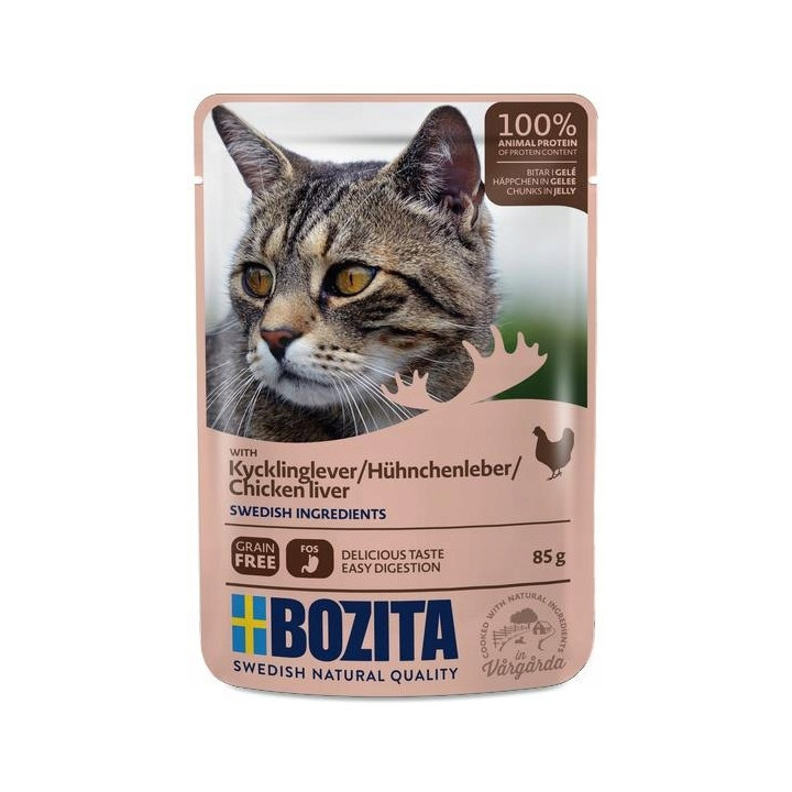 Bozita saszetka mokra karma dla KOTA w galaretce Wątróbka z Kurcz 85g