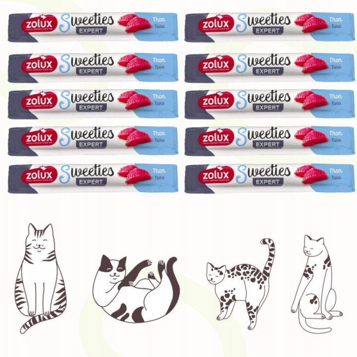 ZOLUX Sweeties kremowy przysmak DLA KOTA z tuńczykiem 14 g 10 szt