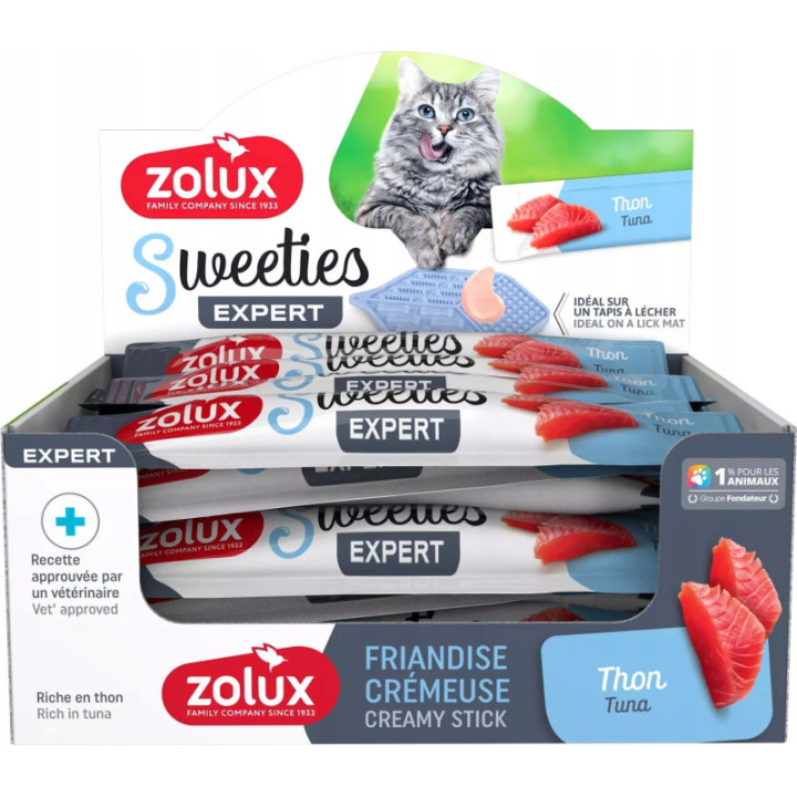 ZOLUX Sweeties kremowy przysmak DLA KOTA z tuńczykiem 14 g 10 szt