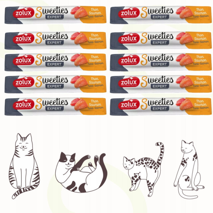 ZOLUX Sweeties kremowy przysmak DLA KOTA z tuńczykiem i łososiem 14g