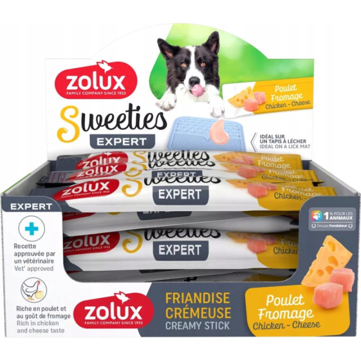 ZOLUX Przysmak kremowy DLA PSA SWEETIES z kurczakiem i serem 14 g 10 szt