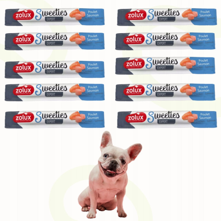 ZOLUX przysmak kremowy DLA PSA SWEETIES z łososiem i kurczakiem 14 g 10 szt