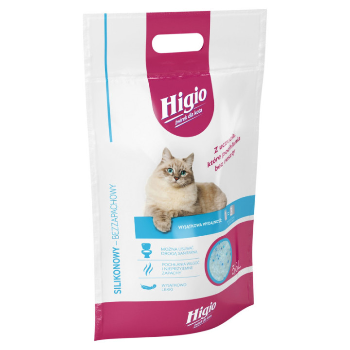Higio Żwirek dla kota silikonowy bezzapachowy 3,8 l