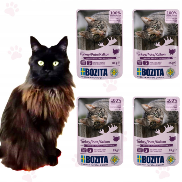 Karma Bozita Kot Saszetka Indyk w sosie 85g naturalna karma 4 szt.