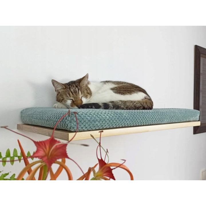 Półka ścienna dla kota wisząca PŁASKA 60 cm SH-F-60 nowoczesna