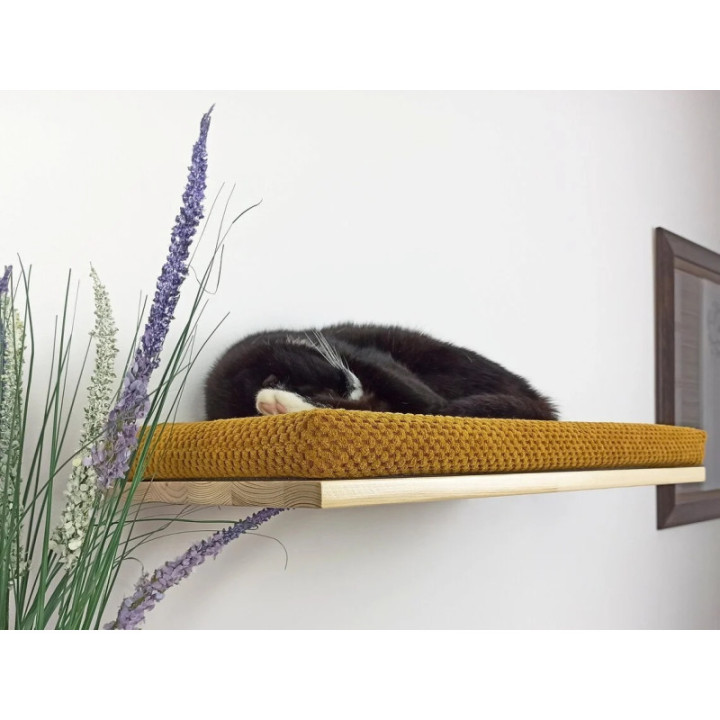 Półka ścienna dla kota wisząca PŁASKA 75 cm SH-F75 nowoczesna
