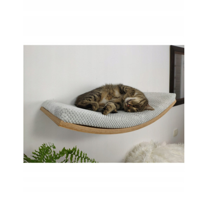 Półka ścienna dla kota wisząca ŁUK 60 cm SH-W-A60 nowoczesny wygląd