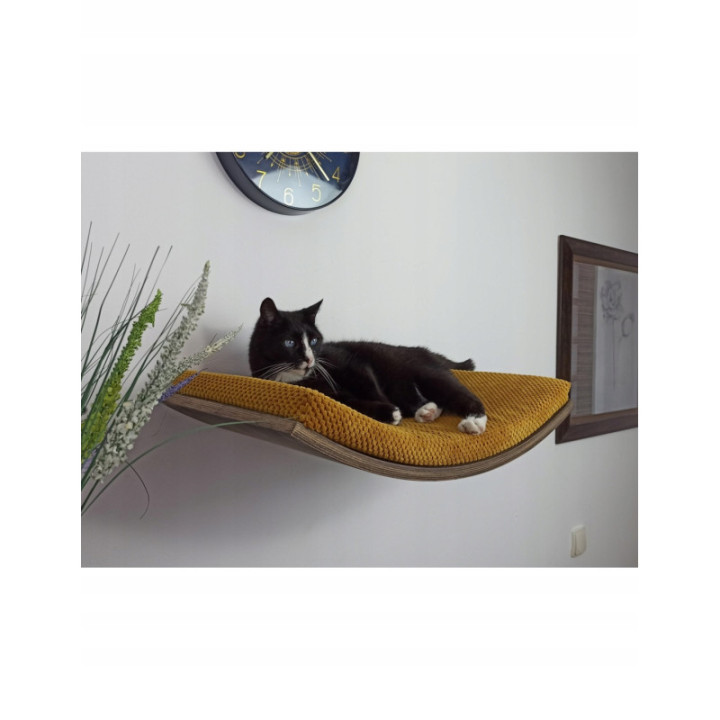 Półka ścienna dla kota wisząca ŁUK 60 cm SH-W-A60 nowoczesny wygląd