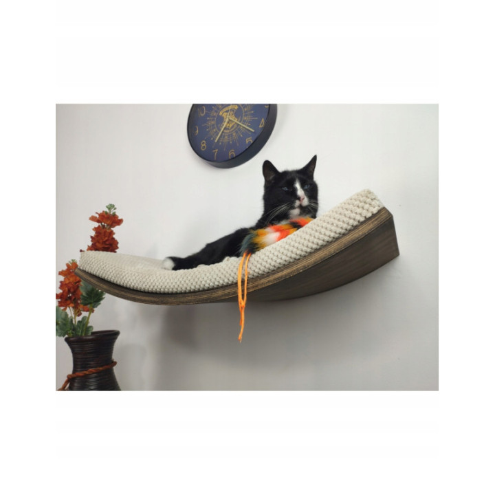 Półka ścienna dla kota wisząca ŁUK 60 cm SH-W-A60 nowoczesny wygląd