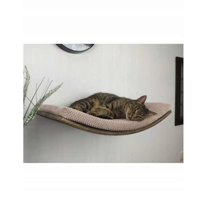 Półka ścienna dla kota wisząca ŁUK 60 cm SH-W-A60 nowoczesny wygląd