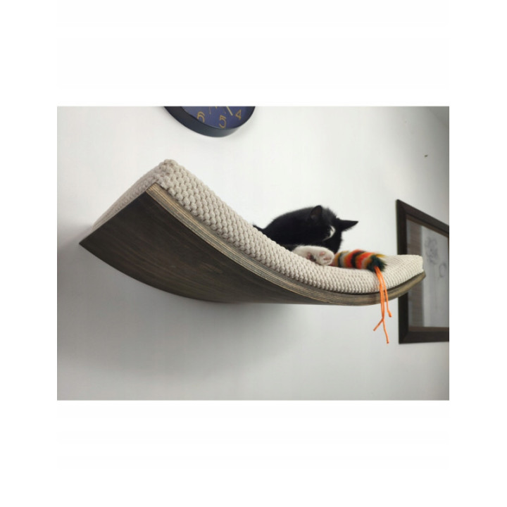Półka ścienna dla kota wisząca ŁUK 60 cm SH-W-A60 nowoczesny wygląd