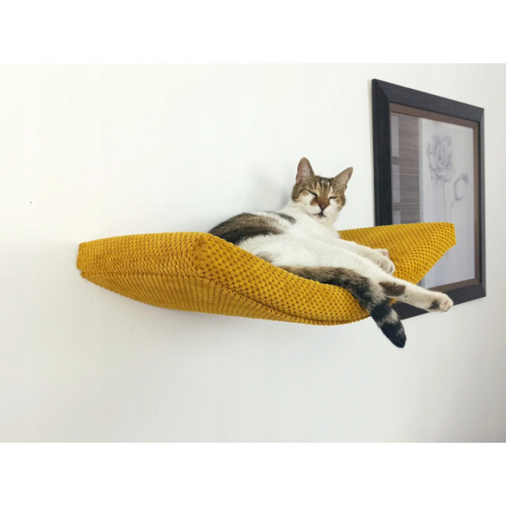 Półka ścienna dla kota wisząca ŁUK 60 cm x 32 cm Nowoczesne Legowisko