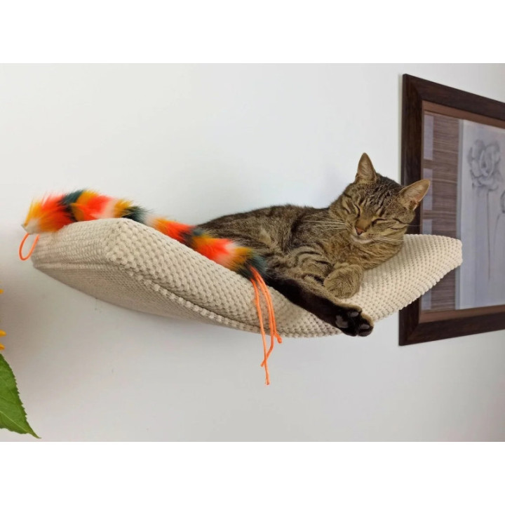 Półka ścienna dla kota wisząca ŁUK 60 cm x 32 cm Nowoczesne Legowisko