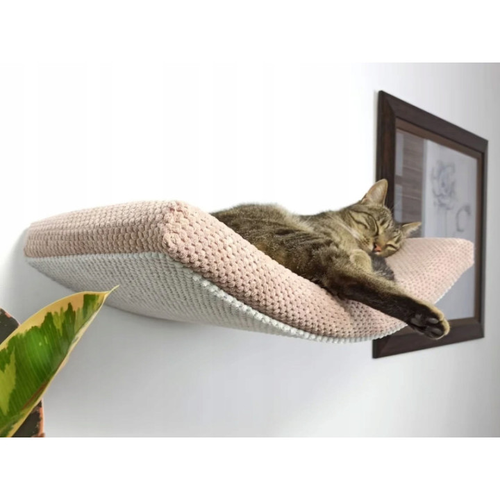 Półka ścienna dla kota wisząca ŁUK 60 cm x 32 cm Nowoczesne Legowisko