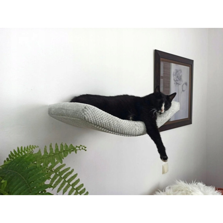 Półka ścienna dla kota wisząca ŁUK 60 cm x 32 cm Nowoczesne Legowisko