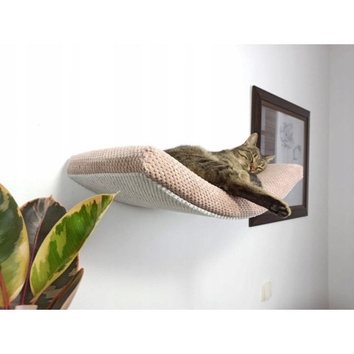 Półka ścienna dla kota wisząca ŁUK 60 cm x 32 cm Nowoczesne Legowisko
