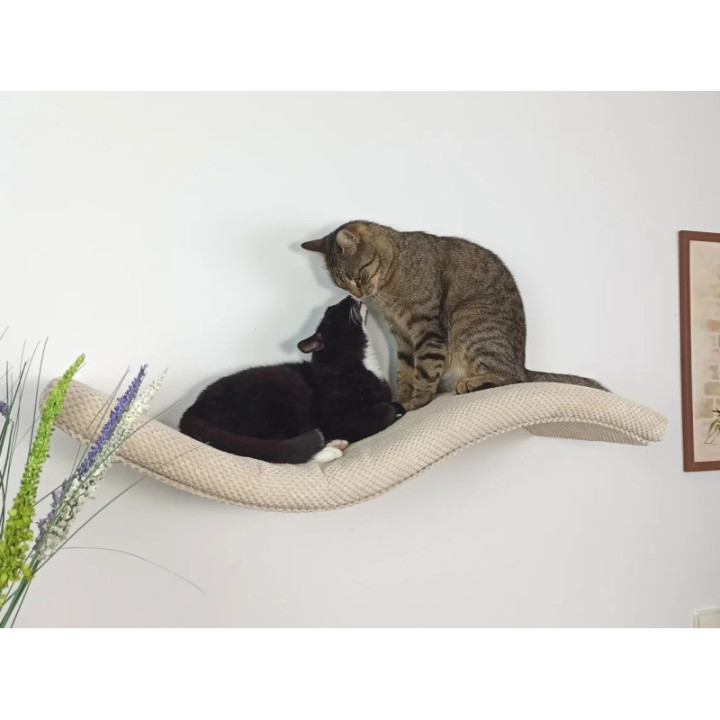 Półka ścienna dla kota wisząca FALA 75 cm SH-M-W75SL nowoczesny wygląd