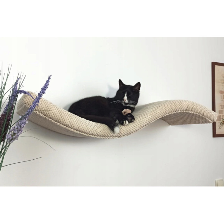 Półka ścienna dla kota wisząca FALA 75 cm SH-M-W75SL nowoczesny wygląd