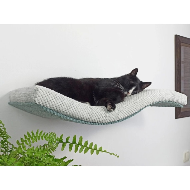 Półka ścienna dla kota wisząca FALA 75 cm SH-M-W75SL nowoczesny wygląd