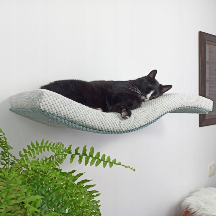 Półka ścienna dla kota wisząca FALA 75 cm SH-M-W75SL nowoczesny wygląd