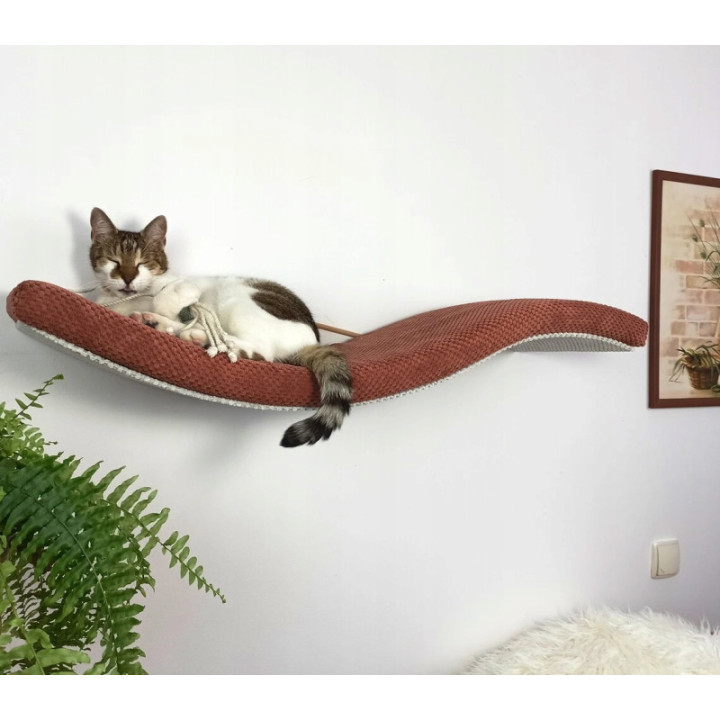 Półka ścienna dla kota wisząca FALA 75 cm SH-M-W75UL nowoczesny wygląd