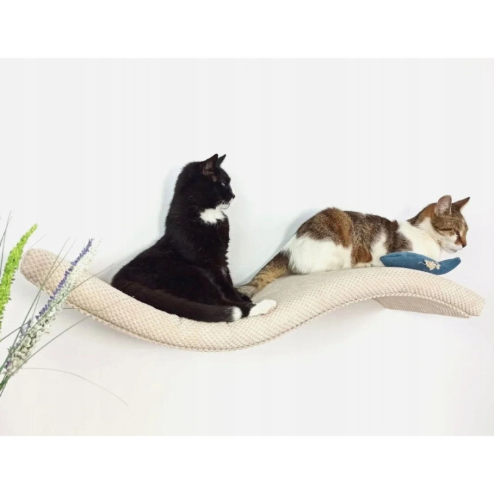 Półka ścienna dla kota wisząca FALA 75 cm SH-M-W75UL nowoczesny wygląd