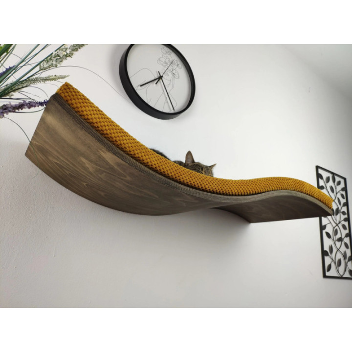 Półka ścienna dla kota wisząca FALA 95 cm NL SH-W-W95L nowoczesny wygląd