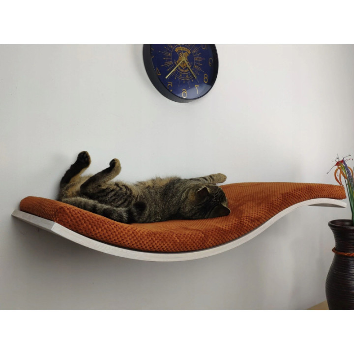 Półka ścienna dla kota wisząca FALA 95 cm NL SH-W-W95L nowoczesny wygląd