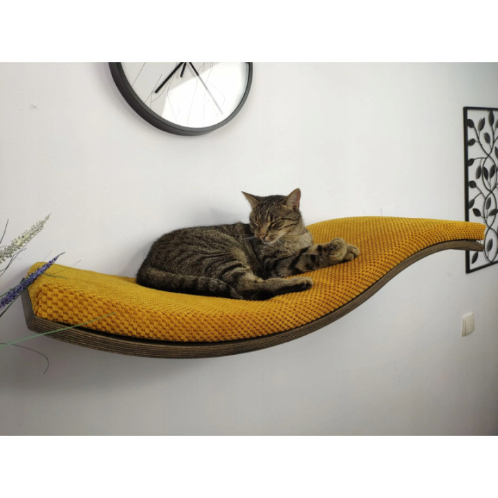 Półka ścienna dla kota wisząca FALA 95 cm NL SH-W-W95L nowoczesny wygląd