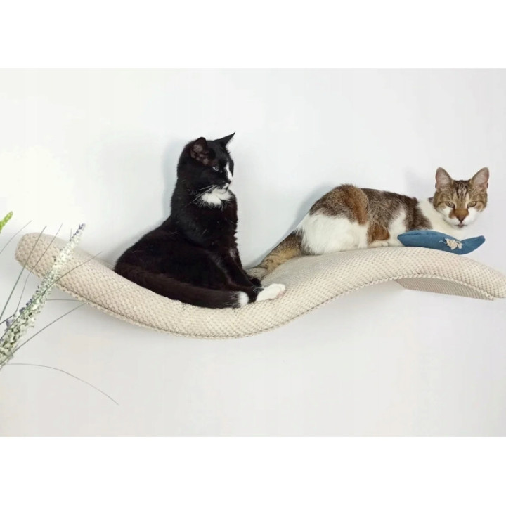 Półka ścienna dla kota wisząca FALA 95 cm SH-M-W95SL nowoczesny wygląd