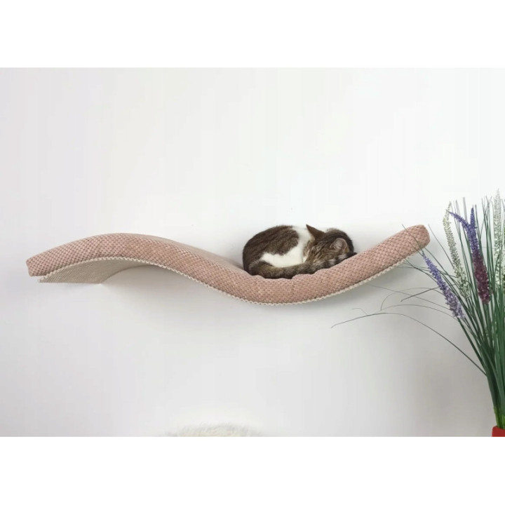 Półka ścienna dla kota wisząca FALA 75 cm SH-M-W75SR nowoczesny wygląd