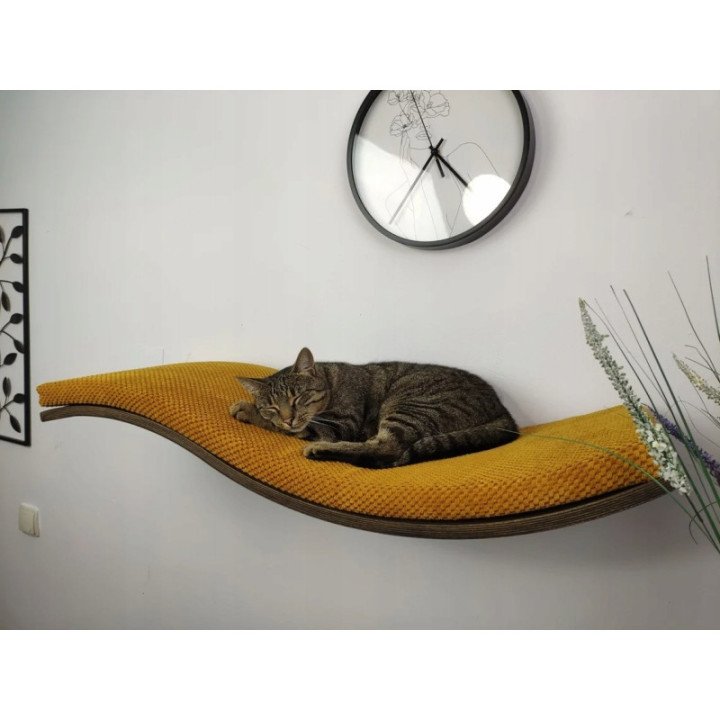 Półka ścienna dla kota wisząca FALA 95 cm SH-W-W95R nowoczesny wygląd