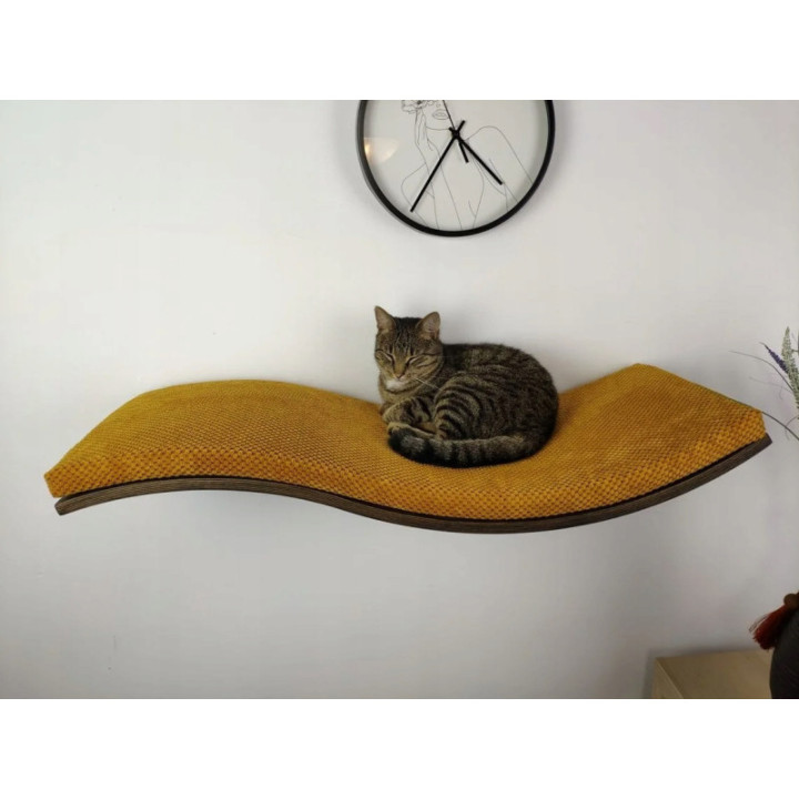 Półka ścienna dla kota wisząca FALA 95 cm SH-W-W95R nowoczesny wygląd