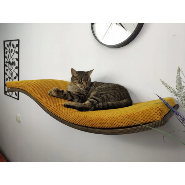 Półka ścienna dla kota wisząca FALA 95 cm SH-W-W95R nowoczesny wygląd