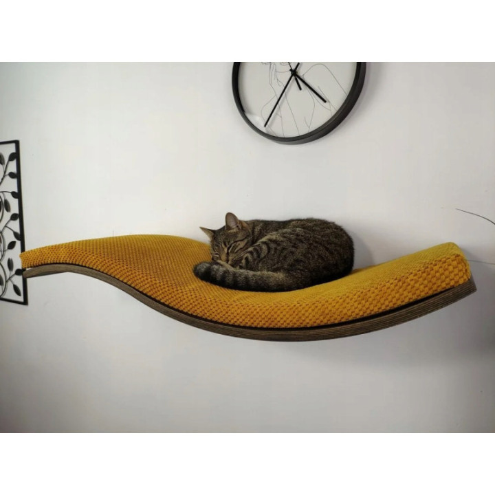 Półka ścienna dla kota wisząca FALA 95 cm SH-W-W95R nowoczesny wygląd