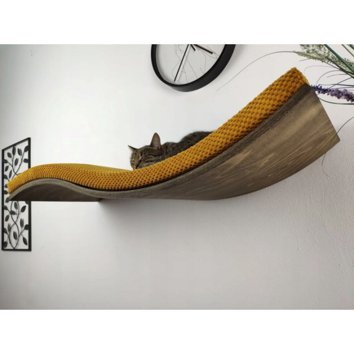 Półka ścienna dla kota wisząca FALA 95 cm SH-W-W95R nowoczesny wygląd