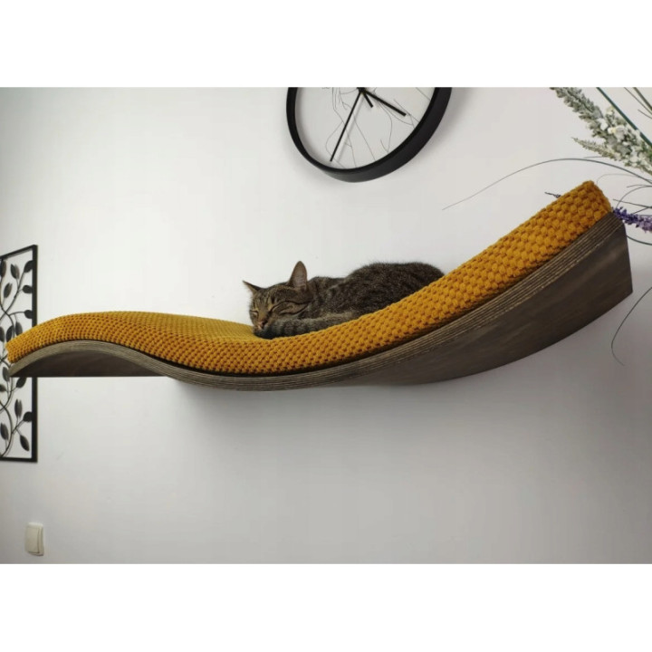 Półka ścienna dla kota wisząca FALA 95 cm SH-W-W95R nowoczesny wygląd