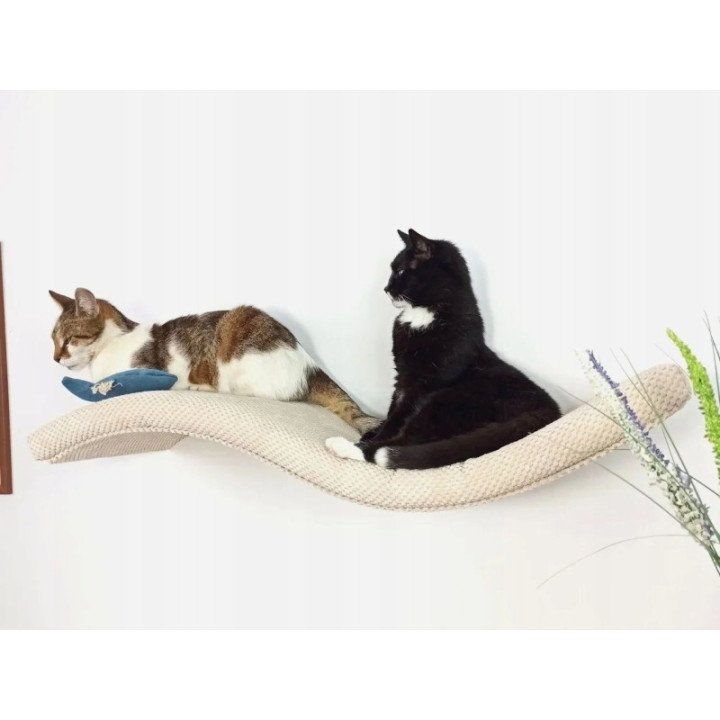 Półka ścienna dla kota wisząca FALA 75 cm SH-M-W75UR nowoczesny wygląd