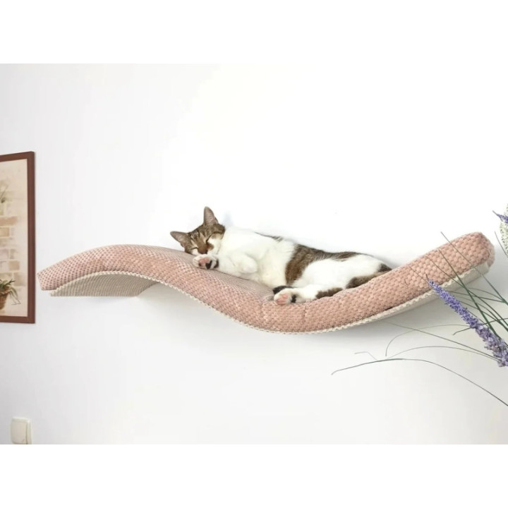 Półka ścienna dla kota wisząca FALA 75 cm SH-M-W75UR nowoczesny wygląd