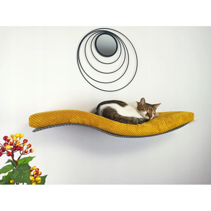 Półka ścienna dla kota wisząca FALA 75 cm SH-M-W75UR nowoczesny wygląd