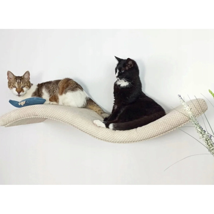 Półka ścienna dla kota wisząca FALA 95 cm SH-M-W95SR nowoczesny wygląd