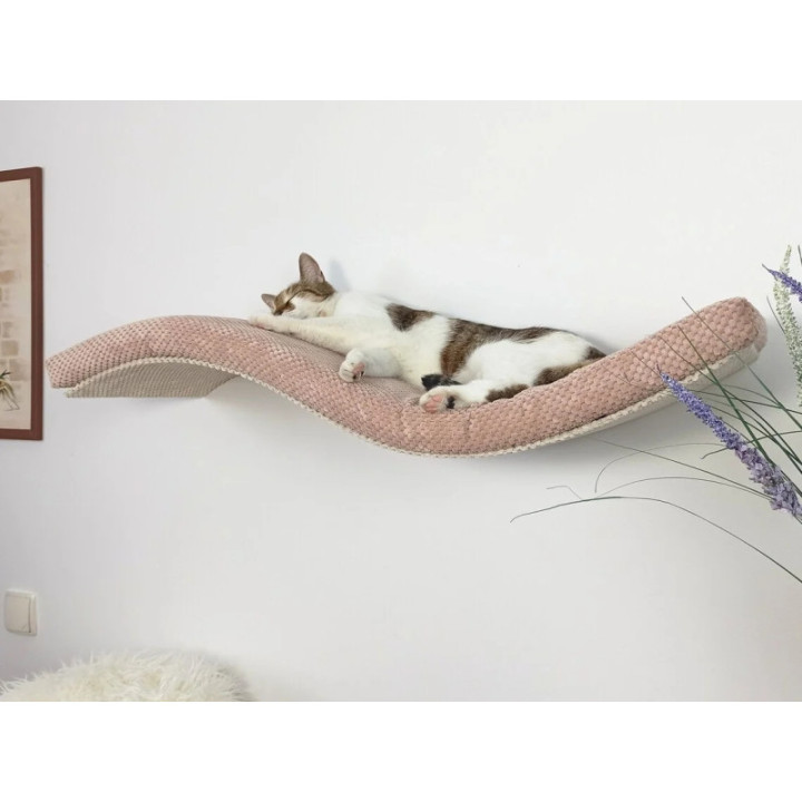 Półka ścienna dla kota wisząca FALA 95 cm SH-M-W95SR nowoczesny wygląd