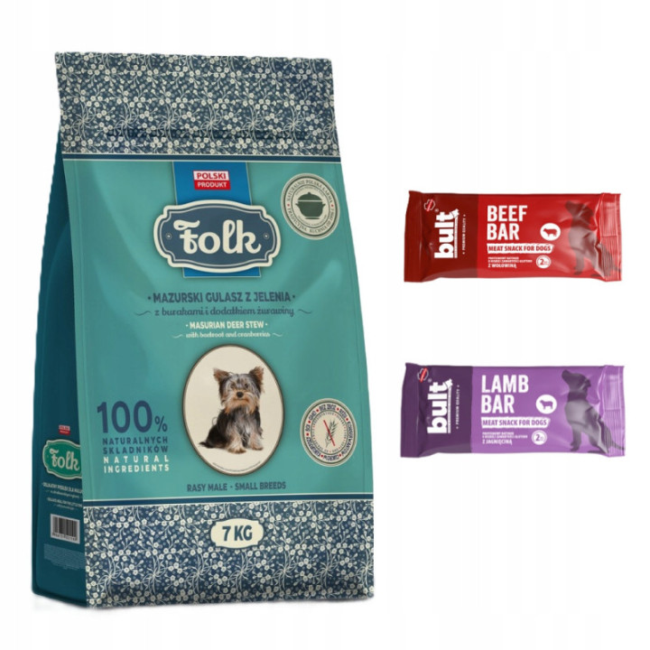 Pupil FOLK Mini MAZURY Gulasz z Jelenia 7kg + 2 x baton proteinowy