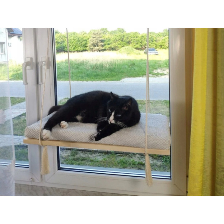 Legowisko wiszące na okno dla kota PŁASKIE nowoczesne 75 cm SH-F-75G