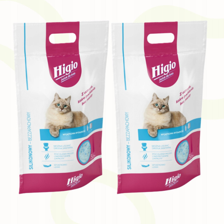 Higio Żwirek dla kota silikonowy bezzapachowy 3,8l 2 szt.
