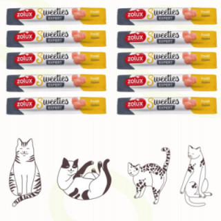 ZOLUX Sweeties kremowy przysmak dla kota z kurczakiem 14g 10 szt