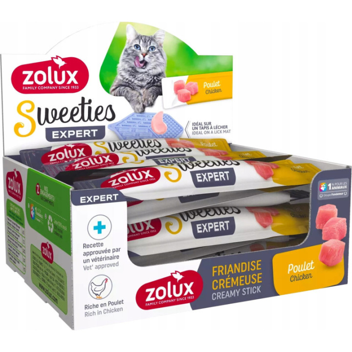 ZOLUX Sweeties kremowy przysmak dla kota z kurczakiem 14g 10 szt