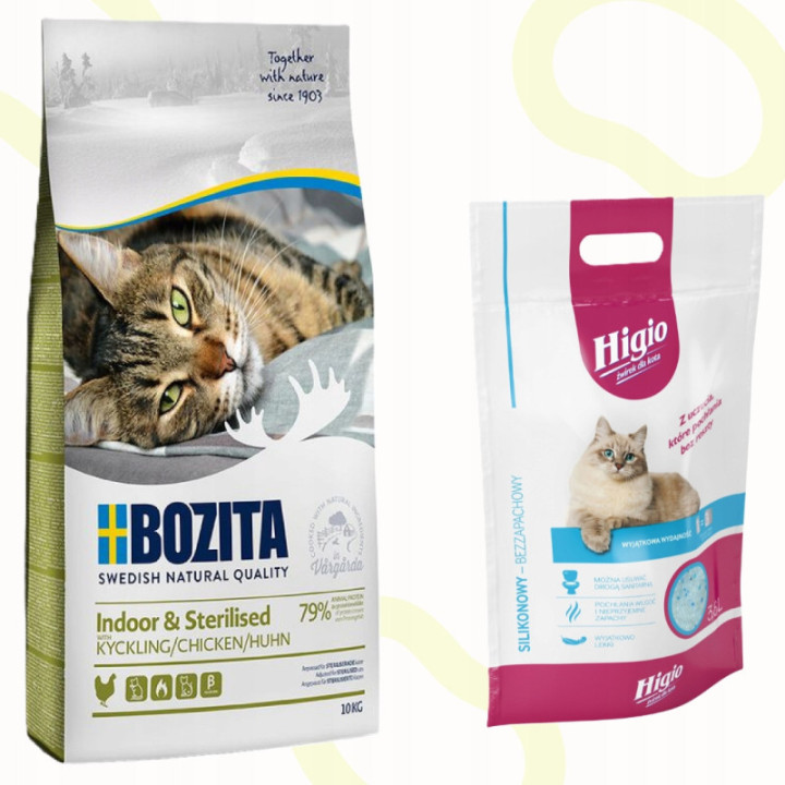 BOZITA karma dla kotów sterylizowanych kurczak 10kg bez zbóż plus ŻWIREK