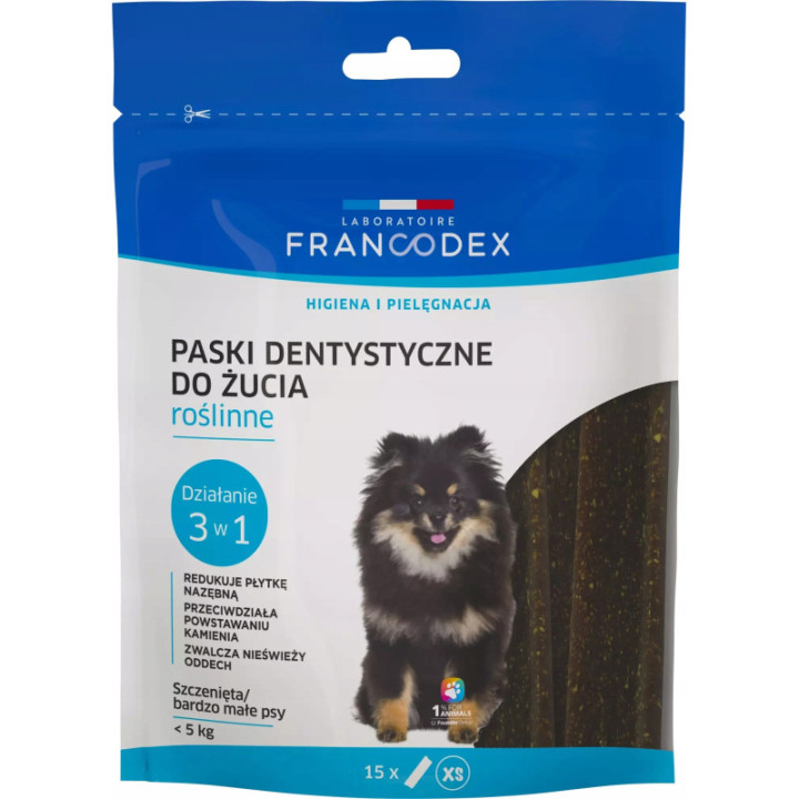 FRANCODEX Paski do gryzienia XS na brzydki zapach z pyska 114 g/ 15 szt.